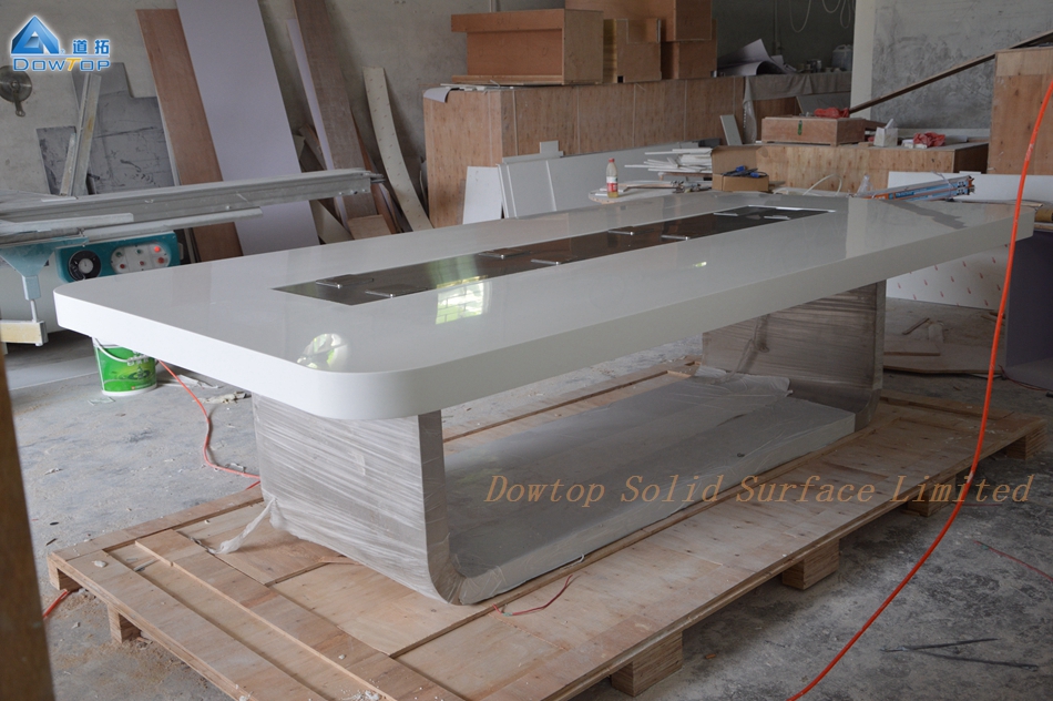 Italy design solid surface rectangle conference table