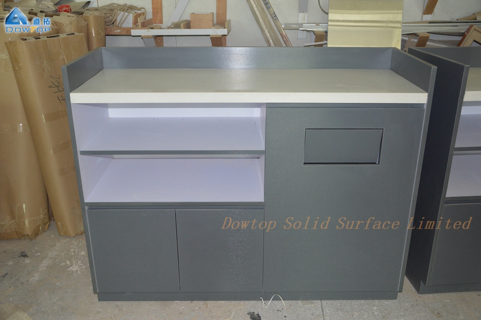 Modern gray solid surface file cabinet