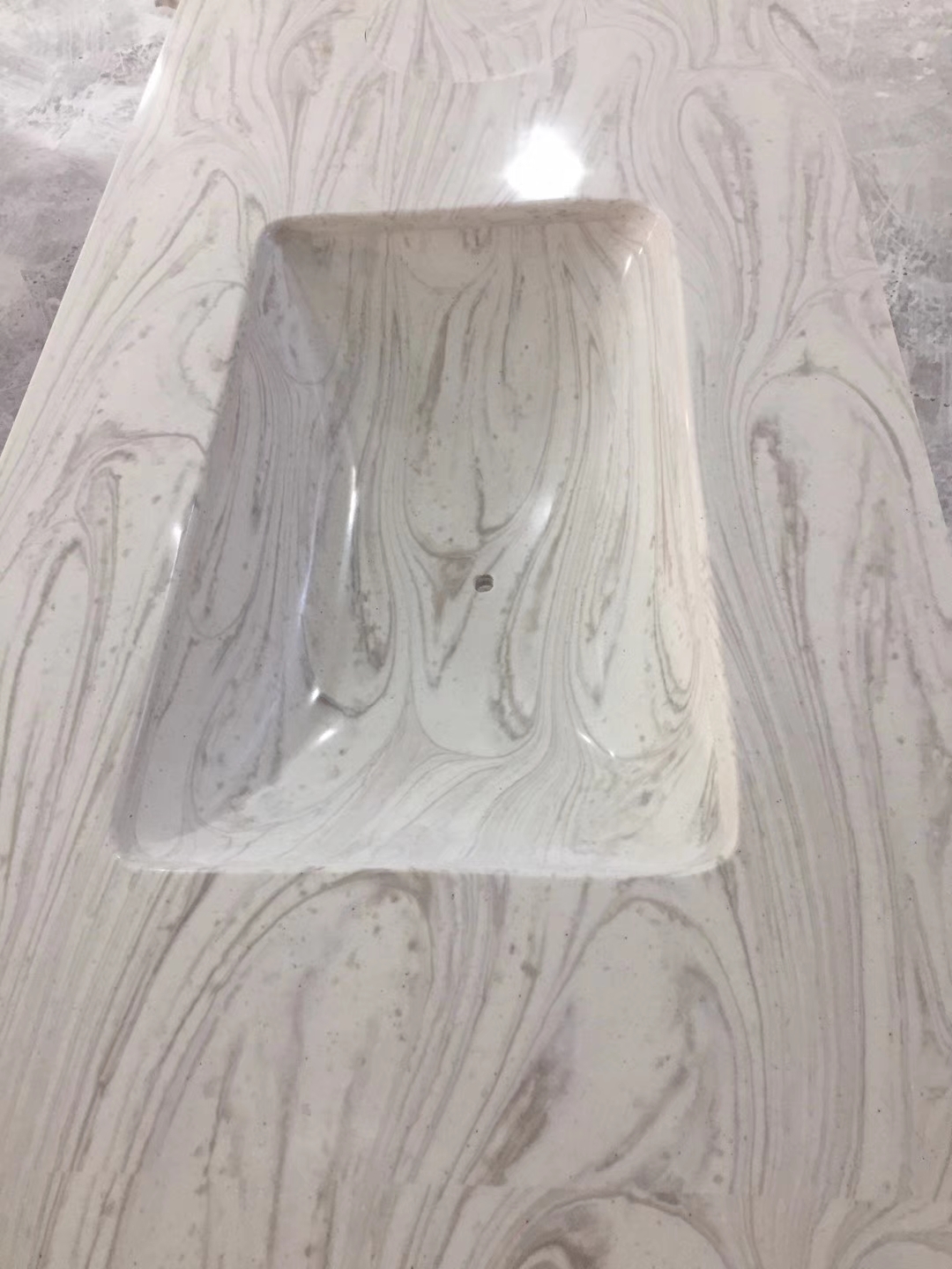 Luxury white nature texture solid surface bathroom vanities